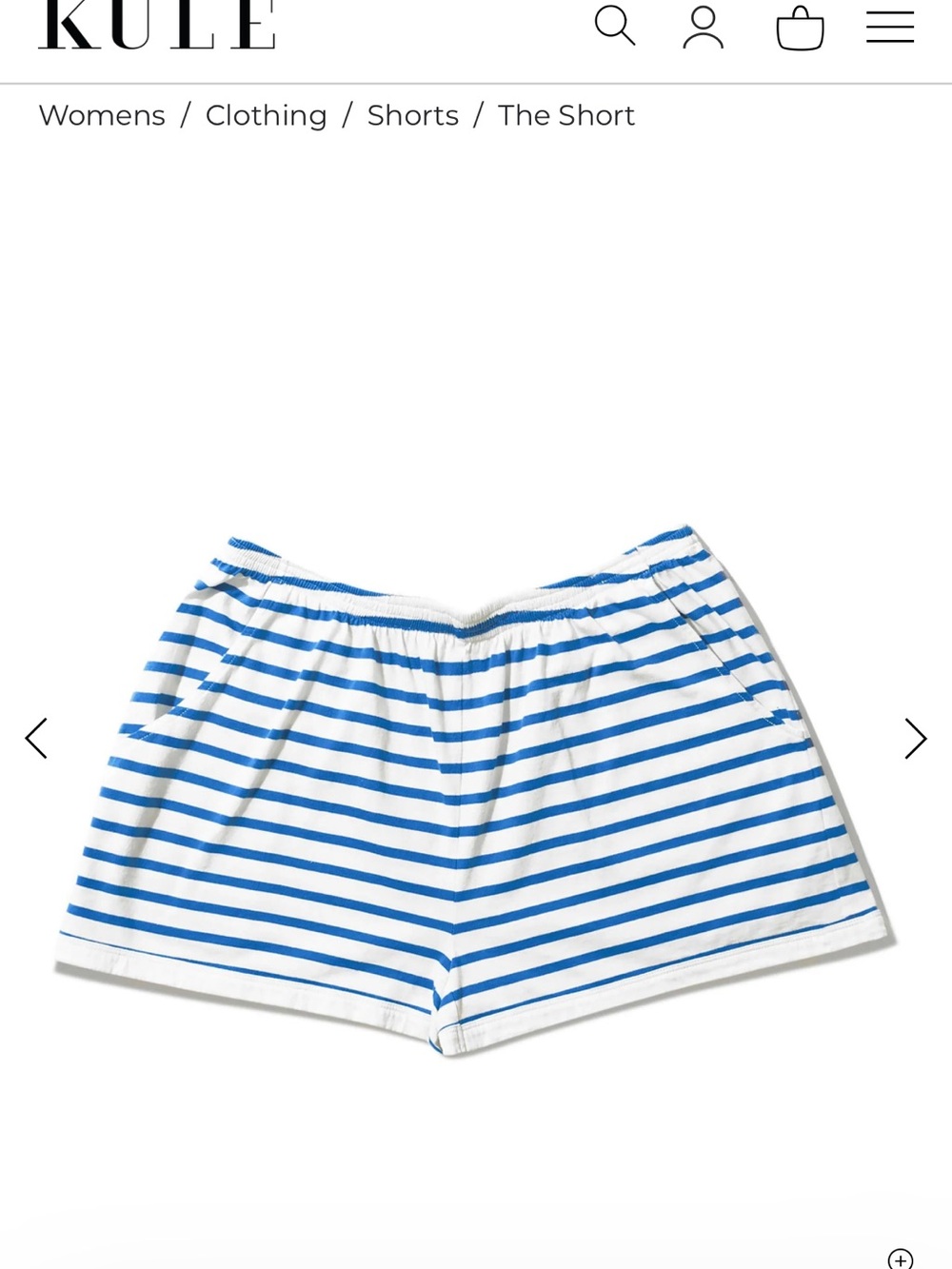 KULE Blue & White Striped Knit Shorts - Picture 3 of 4